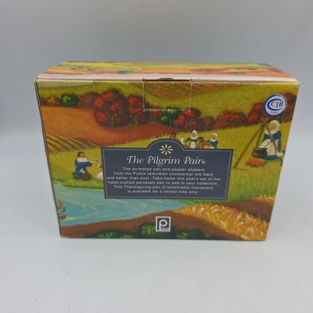 Collectible PILGRIM PAIR‎ SALT & PEPPER SHAKER PUBLIX THANKSGIVING 2003
